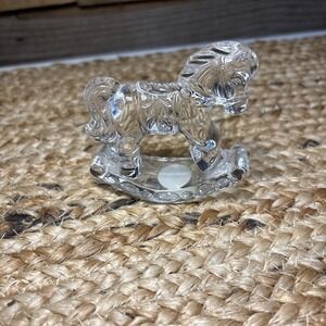 Vintage  Princess House Made in Germany 24% Lead Crystal Rocking Horse Figurine